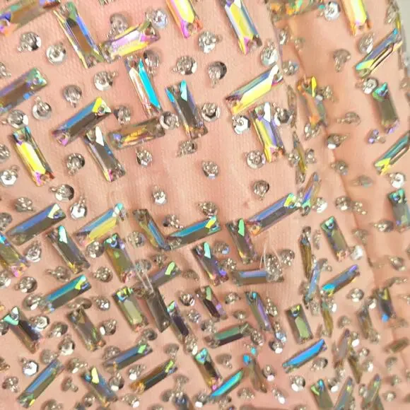 Terani Couture women's Pink Couture Trumpet Gown Mirrored crystal bodice